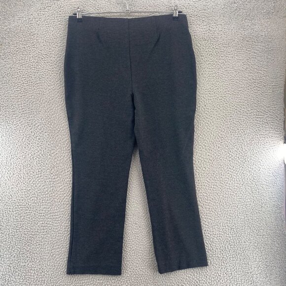 Chicos Pants Womens 2 US 12 Short Gray Fabulously Slimming Ponte Pull On Stretch - Picture 3 of 13